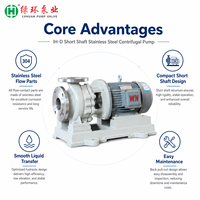 Pompe centrifuge industrielle IH-D en acier inoxydable, conception à arbre court, moteur triphasé IP65, 3 CV, haute pression, raccord à bride