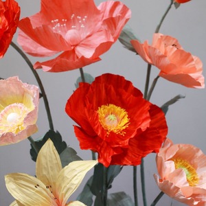 Large Standing Red Poppy Giant Paper <b>Flower</b> Lifelike Floral Prop For Party Photo Booth <b>Display</b> - Product Image 5