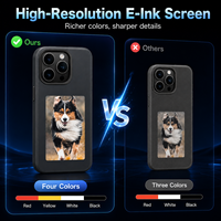 Étui de téléphone en TPU avec écran E-Ink pour 17/16/15/14 Pro Max, personnalisable, DIY, 4 couleurs, NFC, affichage d'images intelligentes, protection
