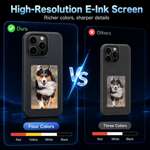 Coque de téléphone à écran E-Ink pour <span class=keywords><strong>iPhone</strong></span> 17 16 15 14 Pro Max, personnalisable DIY, <span class=keywords><strong>4</strong></span> couleurs, NFC, affichage intelligent des images, protection, vente en gros - Product Image 3