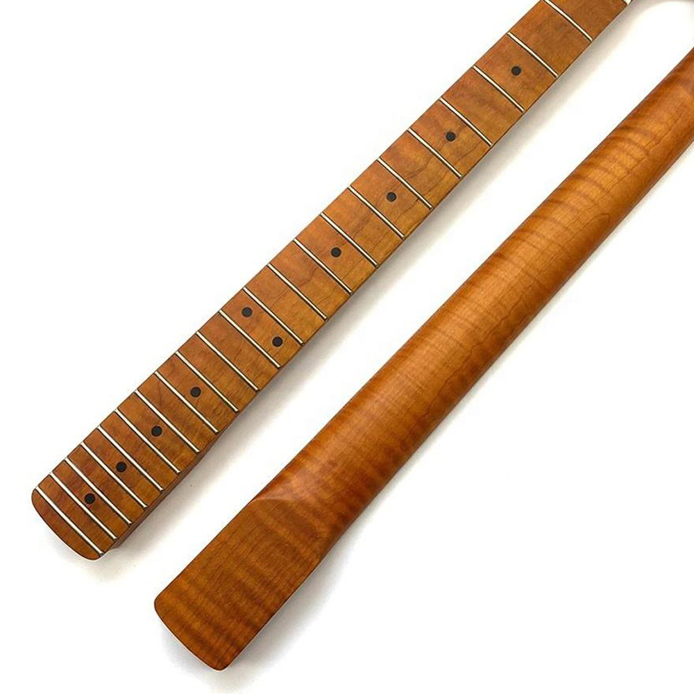 Manico chitarra elettrica 4a acero fiamma tostato S 22frets palissandro