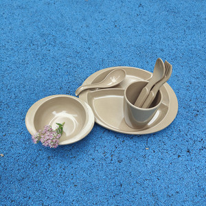Juego de Platos <span class=keywords><strong>para</strong></span> Bebés Ecológicos y Libres de BPA, Aptos <span class=keywords><strong>para</strong></span> Alimentos, Incluye Taza con Separador, Cuchara y Tazón - Product Image 4