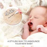 Cartes de jalons de développement pour bébé en bois, accessoires de photographie pour nouveau-nés, panneaux d'annonce de naissance pour baby shower, tableau d'annonce 'Bonjour le monde'