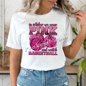 Vendita calda trasferimento di calore stampabile in ottober indossiamo rosa e guardiamo i trasferimenti Dtf di Softball per camicie - Product Image 6