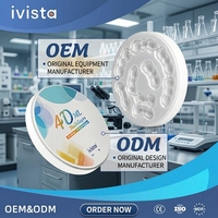 Ivista 4D ML 5 Layer Full Contour Dental Zirconia Block untuk Half Mouth Bridge CAD CAM Milling Machine Custom Made