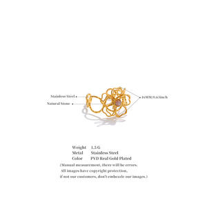 مجوهرات جينو معدنية ذهبية مصنوعة يدويًا مصنوعة يدويًا من الفولاذ المقاوم للصدأ على الموضة خاتم زهور مفتوح قابل للتعديل - Product Image 6