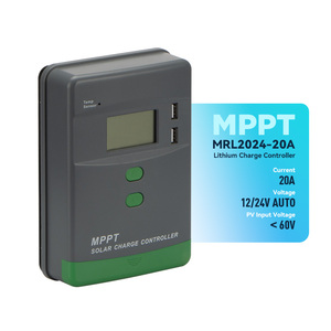 12V/24v太阳能充电控制器，带液晶显示器60A额定电流10A MPPT，用于太阳能系统锂电池 - Product Image 1