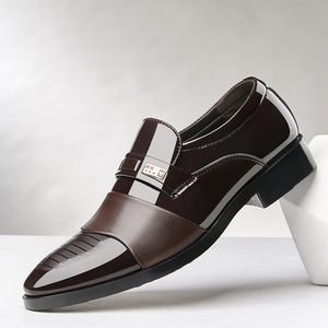 Chaussures habillées pour hommes en cuir PU noir décontractées à enfiler en gros, <span class=keywords><strong>grande</strong></span> <span class=keywords><strong>taille</strong></span>, très bon marché - Product Image 6