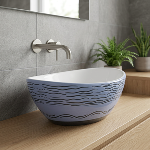 Lavabo carré en céramique à poser sur table, pour salle de bain, toilettes, lavabo de lavage des mains, pour usage domestique et hôtelier - Product Image 2