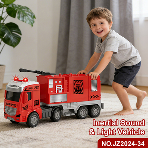 LEZA BABY Vente en gros économique Jouet <span class=keywords><strong>camion</strong></span> <span class=keywords><strong>de</strong></span> pompiers inertiel acousto-optique <span class=keywords><strong>pour</strong></span> enfants avec simulation sonore et lumineuse Jouets <span class=keywords><strong>de</strong></span> <span class=keywords><strong>pompier</strong></span> - Product Image 2