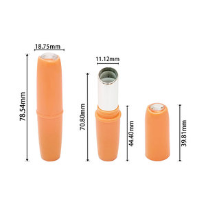 오렌지 플라스틱 립밤 포장 타원형 모자 빈 립밤 립스틱 용기 립밤 튜브 포장 로고 인쇄 - Product Image 6
