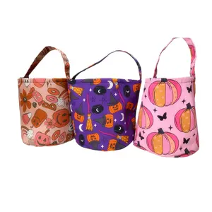 New Popular Halloween Candy Bag Pumpkin Candy Bucket Children's Handbasket Party Decoration Candy Bags for Kids