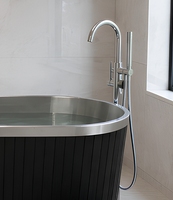 Baignoire de trempage à froid de luxe en cèdre rouge et acier inoxydable, pour extérieur, avec échelle et couvercle, capacité 50-59 gallons, pour 2 athlètes