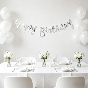 Decoración de Fiesta: Arco Plateado de un Solo Color 'Party Love' de 4M, 6 Piezas, Duradero y Elegante, Pancarta Impresa con Troquelado para Cumpleaños - Product Image 5