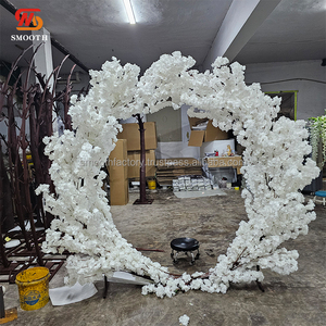 LEDA Custom-Size White Cherry Blossom <b>Artificial</b> Flower <b>Tree</b> Arched Flower <b>Tree</b> Tunnel Background for wedding - Product Image 2