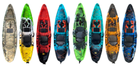 Kayak modulaire en HDPE de 3,3 mètres avec hélice détachable et pédales, bateau de pêche pour une personne - Vente chaude
