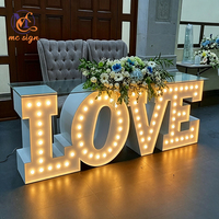 Lettres LED personnalisées en métal étanche MR&MRS, chiffres lumineux pour la décoration d'événements et les fournitures de fête