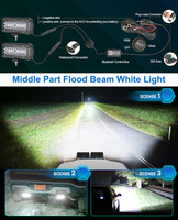 Paquete de 2 Barras de Luz LED RGB de 6 Pulgadas con Anillo Halo RGB, Control por Aplicación Móvil Nova, para Autos y SUVs