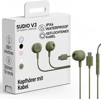 Écouteurs filaires Sudio V3 Essential |   Écouteurs intra-auriculaires avec câble et connecteur USB-C, microphone intégré, résistance à l'eau IPX4