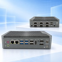 Ordinateur industriel sans ventilateur Intel N97, 6 ports COM RS232 RS485, double LAN, triple écran, mini PC embarqué, Linux Windows, expédition le lendemain de la 3ème journée