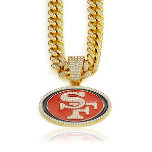 Bán buôn San Francisco 49ers <span class=keywords><strong>v</strong></span>ô địch <span class=keywords><strong>V</strong></span>òng cổ unisex thời trang Dây chuyền mặt dây chuyền cho người hâm mộ thể thao 'kỷ Niệm Quà Tặng - Product Image 1