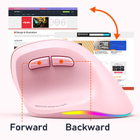 Meetion BTM010R mouse vertikal, tetikus tanpa kabel 2.4G mendukung ergonomis DPI penyesuaian empat gigi