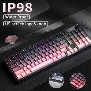 Teclado silencioso con cable de alta apariencia 98, resistente al agua, para juegos de ordenador, Esports con sensación mecánica - Product Image 4