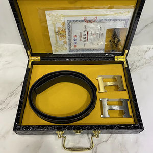 Ceinture de ville pour homme en cuir de crocodile léger de créateur, style décontracté de luxe avec cuir véritable et boucle en alliage formelle - Product Image 3