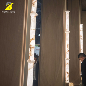 Lustre vertical artistique <span class=keywords><strong>en</strong></span> <span class=keywords><strong>albâtre</strong></span>, luminaire minimaliste <span class=keywords><strong>en</strong></span> marbre <span class=keywords><strong>en</strong></span> forme de bambou pour espace zen - Product Image 5