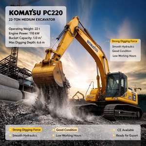 Excavadora Usada Komatsu PC220 de 22 Toneladas, Original, Fabricada en Japón, en Buen Estado, en Shanghái - Product Image 1