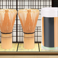 Ensemble de 2 fouets à matcha en bambou de style japonais traditionnel, fabriqués à la main, fouet à matcha à 100 brins pour une préparation authentique du thé