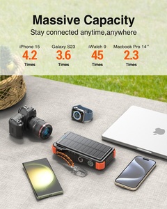 Nouvelle Arrivée 2026 - Meilleure Vente : Batterie Externe Portable 20000mAh Étanche à Charge Solaire pour <span class=keywords><strong>Camping</strong></span>, 2-en-1, <span class=keywords><strong>Chargeur</strong></span> Sans Fil 40W, 3 Sorties - Product Image 6