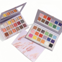 Palette de fards à paupières mats vegan 18 couleurs avec miroir, format voyage, mini, imperméable, longue tenue, pour peaux foncées