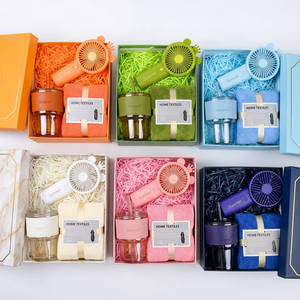 Set de Regalo de Verano al por Mayor: Mini Ventilador de Mano, Vaso de Cristal, Toalla, Set de Boda con Logotipo Personalizado, Precio de Fábrica, para Playa, Viajes y Uso Diario - Product Image 1