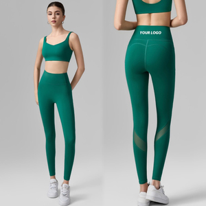 Leggings <span class=keywords><strong>de</strong></span> Yoga Premium con Logotipo Personalizado y Bolsillos para Teléfono para <span class=keywords><strong>Mujer</strong></span>, Pantalones Deportivos <span class=keywords><strong>de</strong></span> Cintura Alta con Panel <span class=keywords><strong>de</strong></span> Malla - Product Image 4