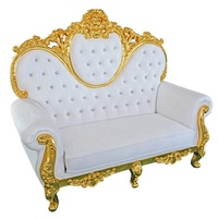 Chaises de trône de mariage luxueuses pour la mariée et le marié Canapé des rois et des reines à cadre en bois pour les hôtels et les princes nobles