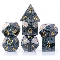 Jeu de dés de jeux de table D & D faits à la main pierre personnalisée DND avec métal sculpté pierre naturelle couleur numéro donjons et dragons