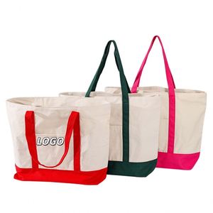 X418 Women's Shop Canvas Bag With Custom Logo Tote Bag Cotton Canvas Handbag Reusable Shopping Bag <b>for</b> Promotion <b>Gift</b> - Product Image 1