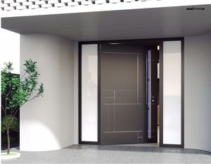 <span class=keywords><strong>Porte</strong></span> <span class=keywords><strong>d</strong></span>'<span class=keywords><strong>entrée</strong></span> blindée à rupture de pont thermique en aluminium moulé, style personnalisé, avec axe de pivotement <span class=keywords><strong>d</strong></span>écalé, finition vieillie - Product Image 3