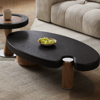 Ensemble de tables basses irrégulières minimalistes marron pour salon et salle de séjour