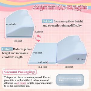 Coussin incliné anti-régurgitation pour bébé, pliable, fermeté moyenne, coussin de soutien pour allaitement nouveau-né, bleu - Product Image 4