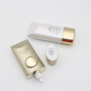 Fabricant de crème solaire de luxe en or 30ml 40ml plastique ABS double paroi <span class=keywords><strong>bouton</strong></span> argent bouteille vide pour crème solaire <span class=keywords><strong>BB</strong></span> crème fond de teint - Product Image 3