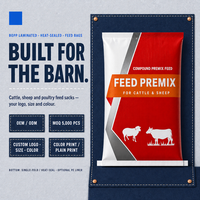 Sac tissé en PP sur mesure pour l'emballage d'aliments pour animaux, 25 kg, 50 kg, qualité alimentaire, résistant à l'humidité, pour volailles, bétail, ferme