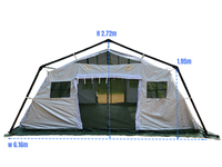 Tente militaire beige du désert des Émirats arabes unis |   Abri de camping quatre saisons en toile PVC robuste, une chambre, 6x8m, 6x4m, personnalisable