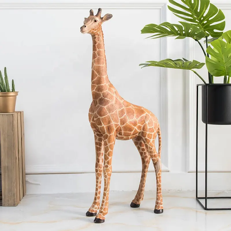 Art Figurine Animal Ornament Crafts Home Interior Outdoor Desk Garden Craft Decorations,B YWXKA Resin Giraffe Sculpture