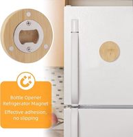 Ouvre-bouteilles DIY en bambou de forme ronde, sous-verres, aimants de réfrigérateur, autocollants décoratifs pour bar, décapsuleurs de bière