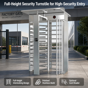 Torniquete de Altura Completa de Acero Inoxidable Impermeable al por Mayor con Integración Opcional de Control de Acceso para Zona de Carga de <span class=keywords><strong>Aeropuerto</strong></span> - Product Image 1