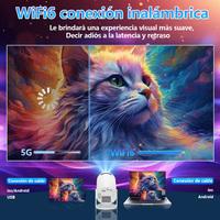 Projecteur Portable à Mise au Point Automatique 1080P 4K, Home Cinéma Intelligent avec Haut-parleurs Intégrés, Android OS, WiFi et pour