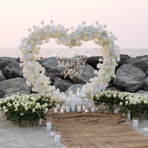 SMOOTH Heart Flower Arch Hard Metal Love Shape White Floral Arch Evento DE BODA White Rose Flowers Stand - Product Image 1