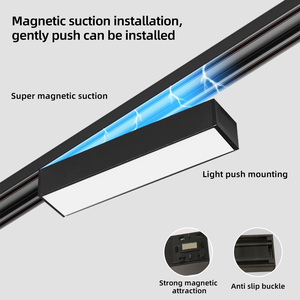 Ultraslank aluminium modern 48V LED magnetisch tracklightsysteem, opbouwmontage plafond - Product Image 4